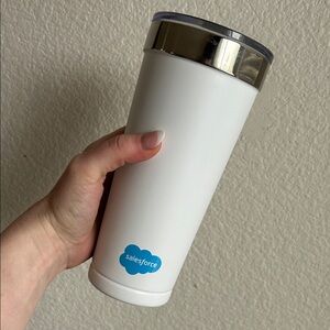 20oz Salesforce White Tumbler with Clear Lid